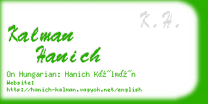 kalman hanich business card